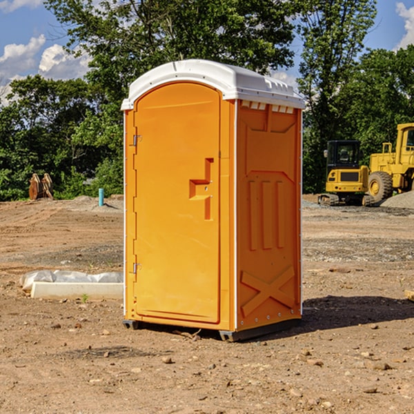 how often are the portable restrooms cleaned and serviced during a rental period in Burdett